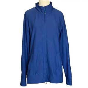 L.L. Bean Womens Large Blue Soft Shell Jacket Poly / Spandex Athletic Jacket